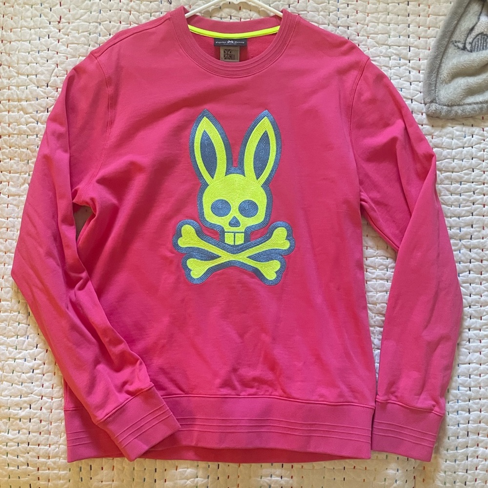 Psycho bunny Pink and Green Sweatshirt Large